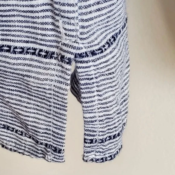 Rag & Bone Drew Blue Striped Off the Shoulder Top L - Picture 7 of 10